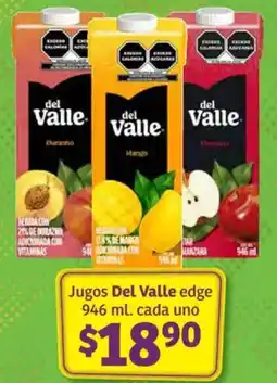 Soriana Híper Del valle jugos edge oferta