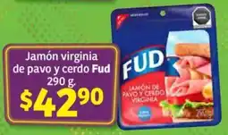 Soriana Híper Fud jamón virginia de pavo y cerdo oferta