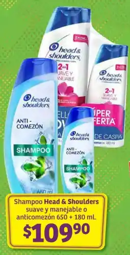 Soriana Híper Head& shoulders shampoo suave y manejable o anticomezón oferta