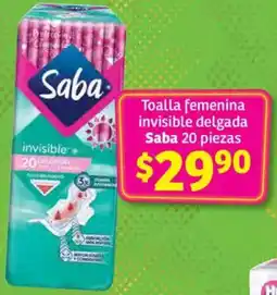 Soriana Híper Saba Toalla femenina invisible delgada oferta