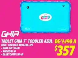 Soriana Híper Ghia tablet ghia 7' toddler azul oferta