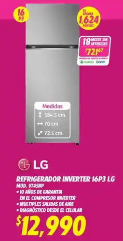 Soriana Híper Lg refrigerador inverter oferta