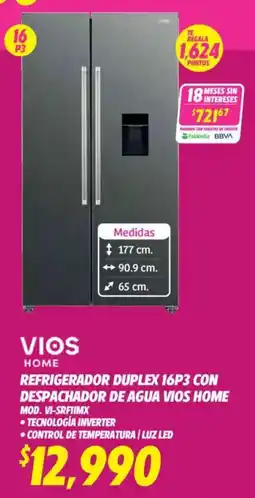 Soriana Híper Vios home refrigerador duplex oferta