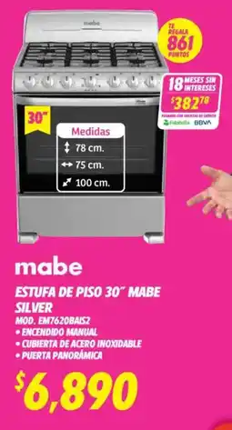 Soriana Híper Mabe estufa de piso 30" oferta