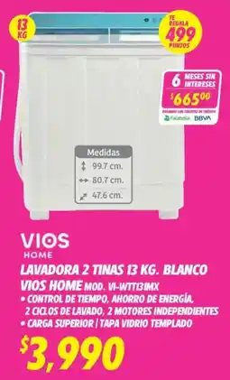 Soriana Híper Vios home lavadora 2 tinas oferta