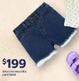 Walmart Short de mezclilla para bebé oferta