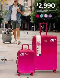 Walmart Set de 2 maletas Mainstays 20" oferta