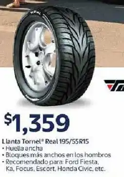 Walmart Llanta tornel real 195/55 r15 oferta