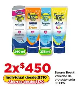 Bodega Aurrerá Banana boat variedad de protector solar 50 fps oferta