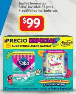 Walmart Saba invisible toallas femeninas oferta