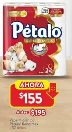 Walmart Pétalo rendimax papel higiénico oferta