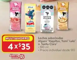 Walmart Alpura vaquitas, yomi lala o santa clara leches saborizadas oferta