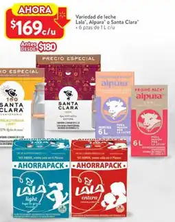 Walmart Lala, alpura o santa clara variedad de leche oferta