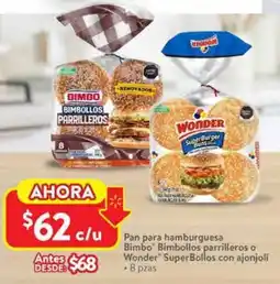 Walmart Bimbo, parrilleros o wonder super bollos pan para hamburguesa bimbollos con ajonjolí oferta
