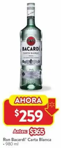 Walmart Bacardi carta blanca ron oferta