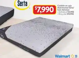 Walmart Serta icon advance colchón en caja matrimonial oferta