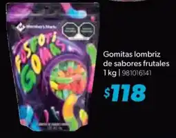 Sam's Club Gomitas lombriz de sabores frutales oferta