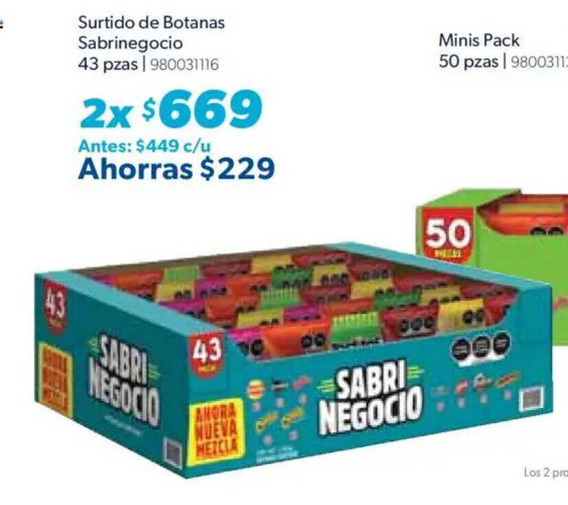 Botanas oferta y precio en Sam's Club – jul 2025