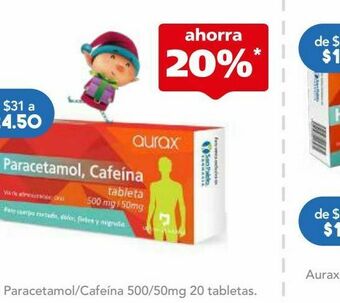 Farmacia San Pablo Paracet/cafe tab 500/50mg c/20 genvita oferta