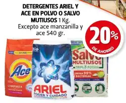 Farmacias Guadalajara Ariel y ace detergentes en polvo o salvo mutiusos oferta