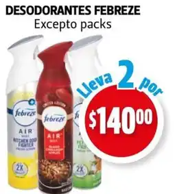 Farmacias Guadalajara Febreze desodorantes excepto packs oferta
