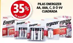 Farmacias Guadalajara Pilas energizer AA, AAA, C, D ó 9v cuadrada oferta