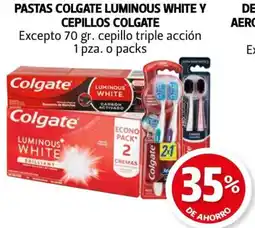 Farmacias Guadalajara Colgate pastas luminous white y cepillos oferta