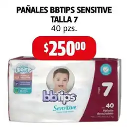 Farmacias Guadalajara Bbtips pañale sensitive talla 7 oferta