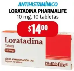 Farmacias Guadalajara Antihistamínico loratadina pharmalife oferta