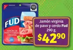 Soriana Híper Fud jamón virginia de pavo y cerdo oferta