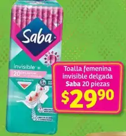Soriana Híper Saba toalla femenina invisible delgada oferta
