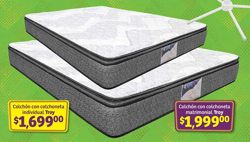Soriana Híper Troy colchón con colchoneta individual oferta
