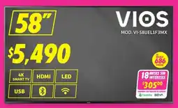 Soriana Híper Vios smart tv 58" oferta