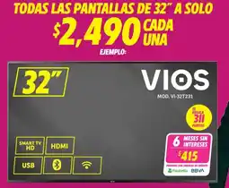 Soriana Híper Vios smart tv 32" oferta