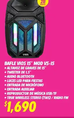 Soriana Híper Vios bafle 15" oferta