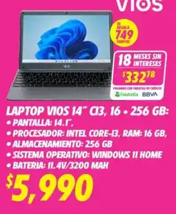Soriana Híper Vios laptop 14″ oferta