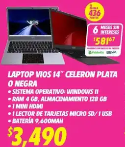 Soriana Híper Vios laptop 14" oferta