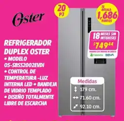 Soriana Híper Oster refrigerador duplex oferta
