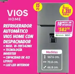 Soriana Híper Vios home refrigerador automático oferta