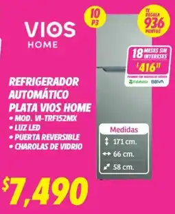 Soriana Híper Vios home refrigerador automático plata oferta