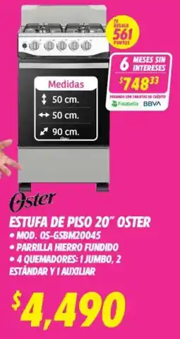 Soriana Híper Oster estufa de piso 20" oferta