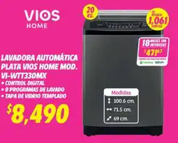 Soriana Híper Vios home lavadora automática plata oferta
