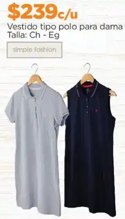 Chedraui Vestido tipo polo para dama oferta