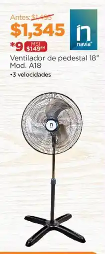 Chedraui Ventilador de pedestal 18" oferta