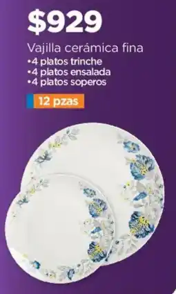 Chedraui Vajilla cerámica fina oferta