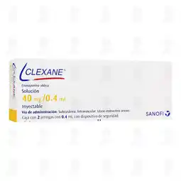 Farmacias Guadalajara Clexane 40mg/0.4ml Solución Inyectable 2 Jeringas, 0.4 ml oferta