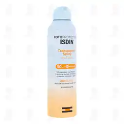 Farmacias Guadalajara Fotoprotector Isdin Transparent Wet Skin Spray SPF50, 250 ml oferta