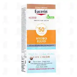 Farmacias Guadalajara Eucerin Protector Solar Hydro Fluid Textura Ultra-Ligera Tono Medio FPS 50+, 50 ml oferta