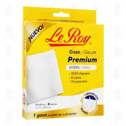 Farmacias Guadalajara Gasa Le Roy Premium 10cm x 10cm, 8 pzas oferta