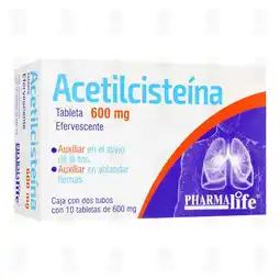 Farmacias Guadalajara Acetilcisteína 600 mg, 20 tabletas efervescentes Pharmalife oferta